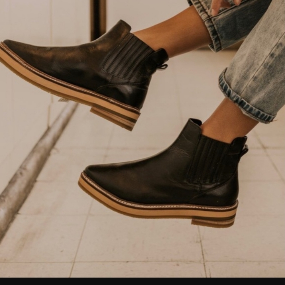 Roolee Black Leather Ankle Boots Prince 7 38